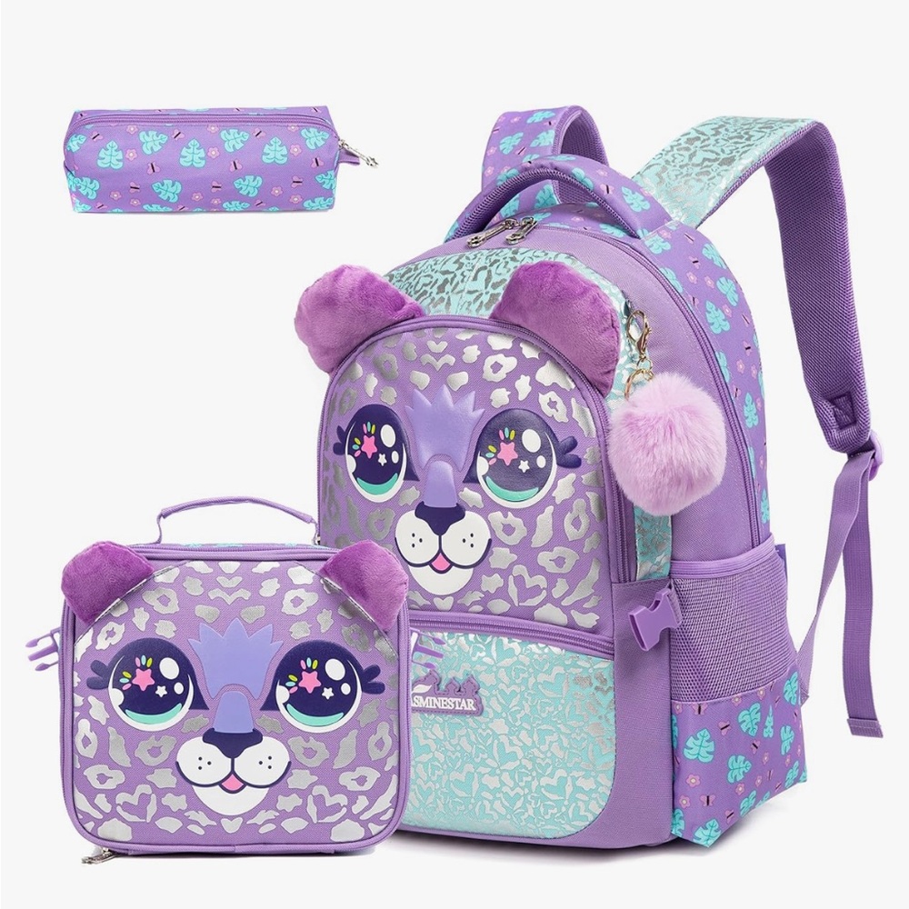 Backpack Lunchbox Kitty Cat themed adorable!!! Reminds me of Lisa Frank!